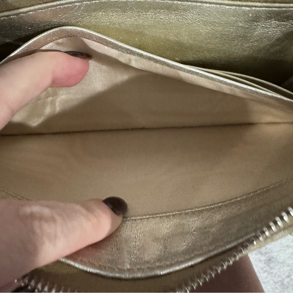 Prada Milano Quilted Metallic Gold Zip-Around Wallet - Picture 15 of 16